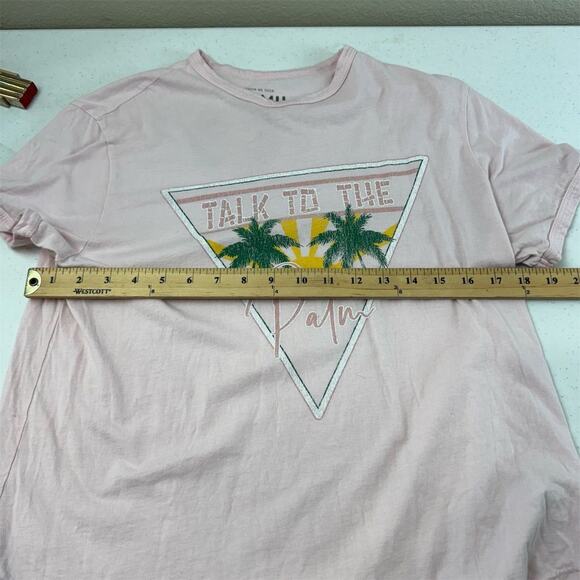 Show Me Your Mumu Women's XS Pink Graphic Tee "Talk to the Palm" - Picture 4 of 9